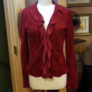 Red polyester sued jacket